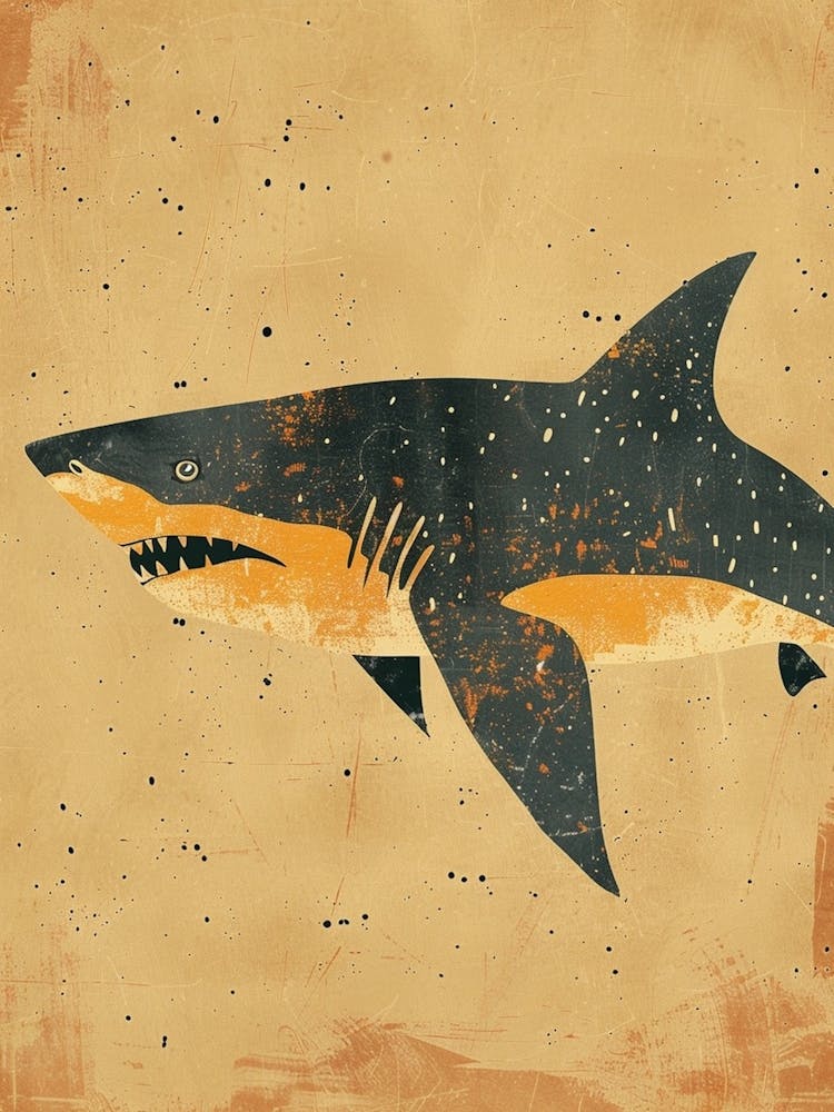 Mustard Shark Children S Storybook Style