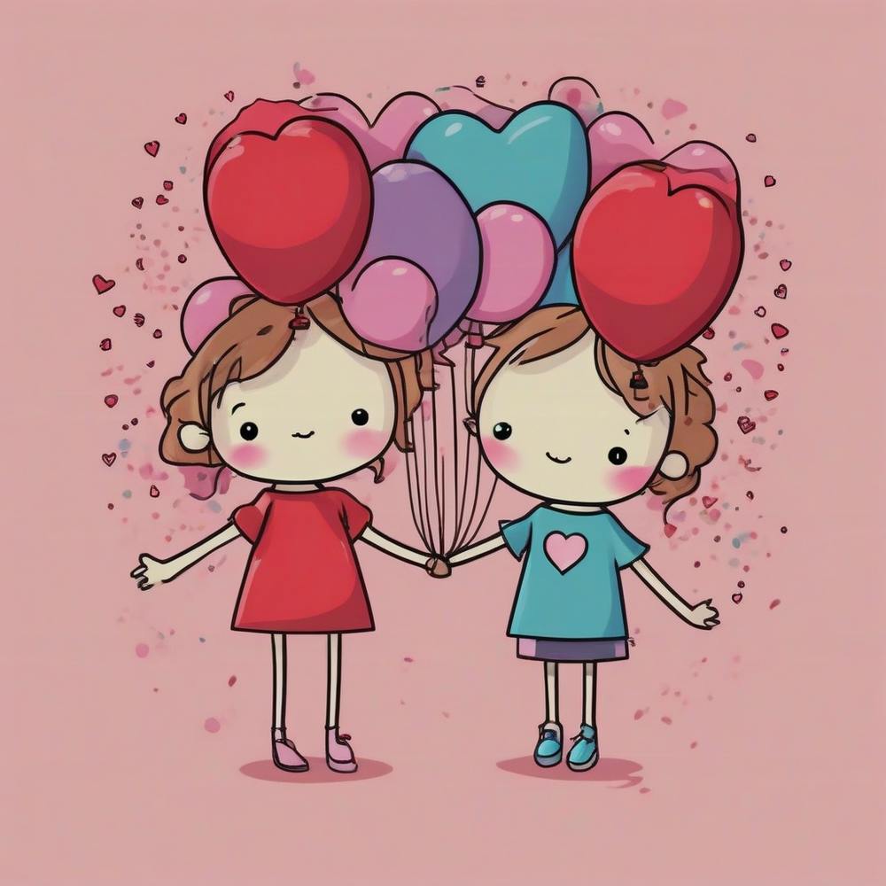 Two Girls Holding Balloons