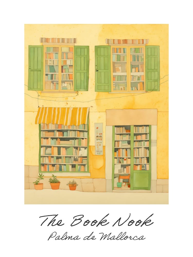 Palma De Mallorca The Book Nook Pastel Colours 2 Poster