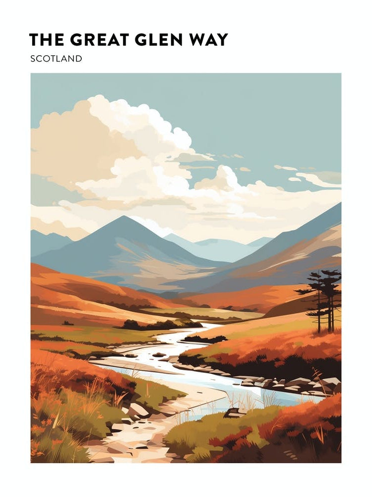 The Great Glen Way Scotland 4 Hiking Trail Landscape Poster