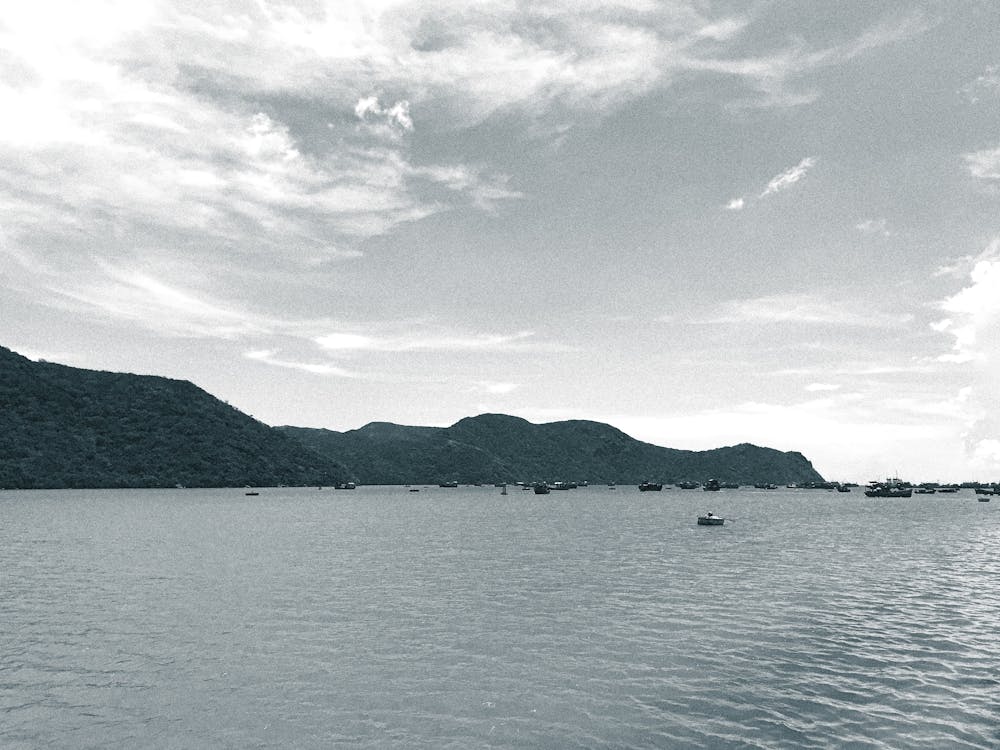 Black And White Seascape Vietnam 