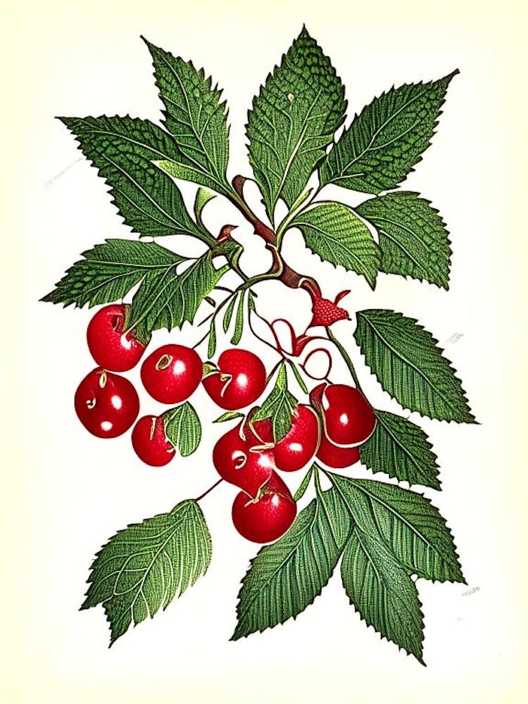 Wildkirschenrindenkraut – Vintage Botanik