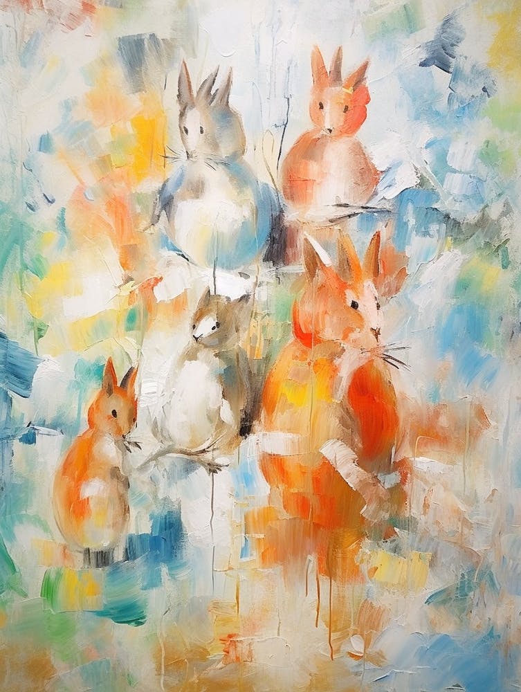 Squirrel Abstract Expressionism 4