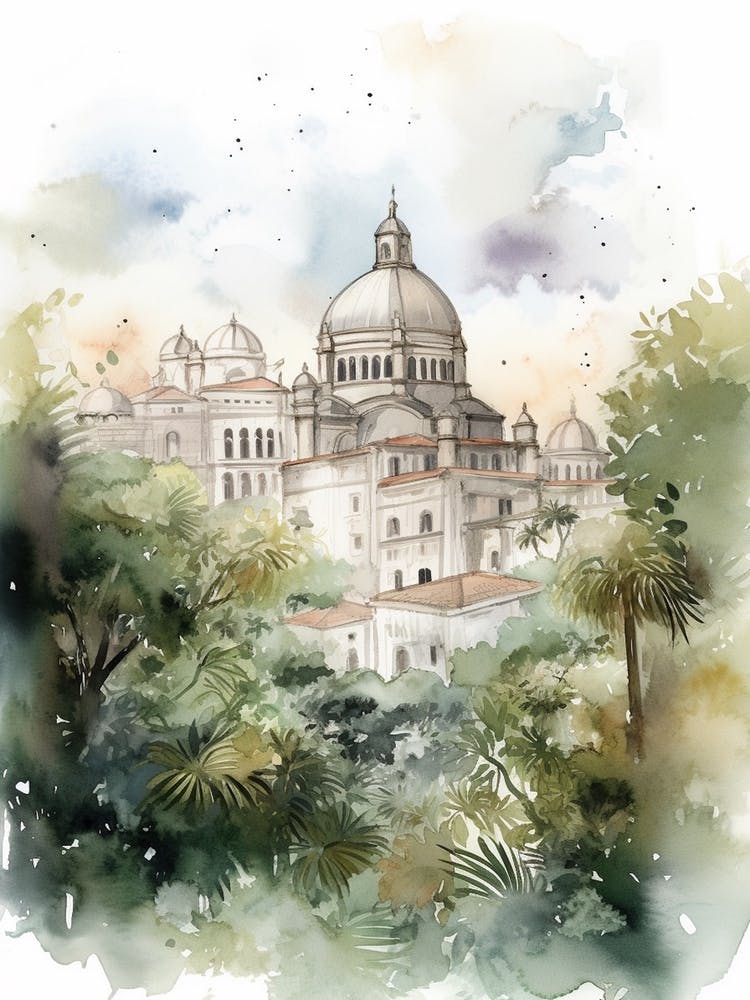 Monserrat Montevideo Uruguay Neighborhood, Watercolour 2