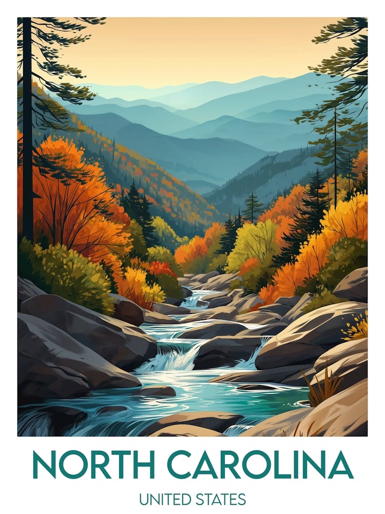 Affiche de voyage North Carolina
