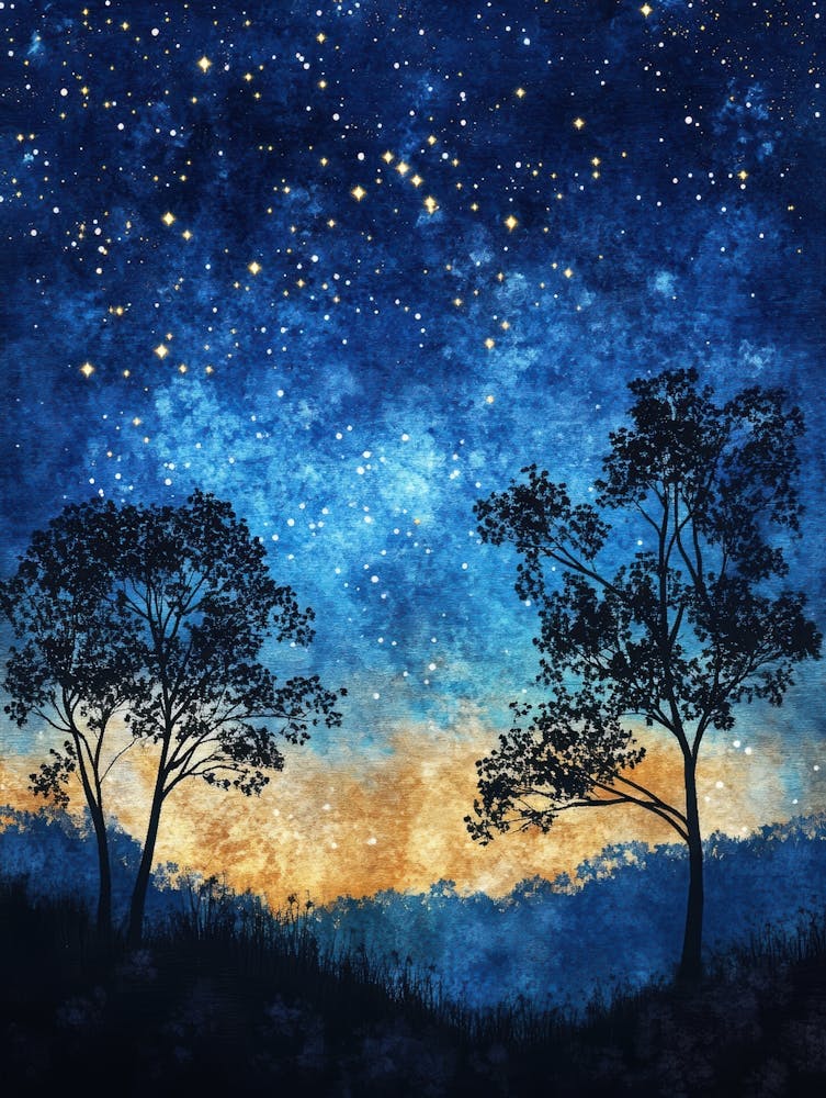 Night Sky With Trees