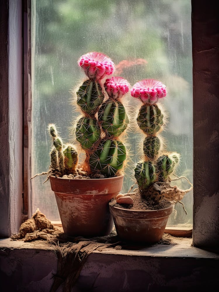 Mammilaria Cactus On A Window  2