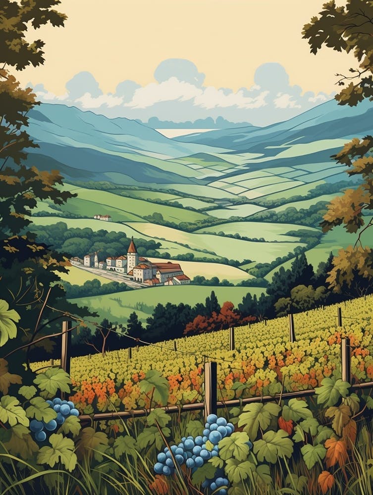 Gr54 France Vintage Travel Illustration
