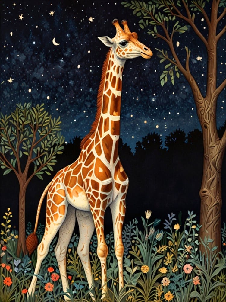 William Morris Giraffe At Night 2