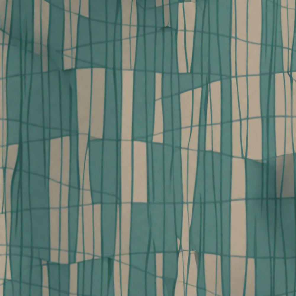Tartan Pattern Mid Century Simple Shapes, 199