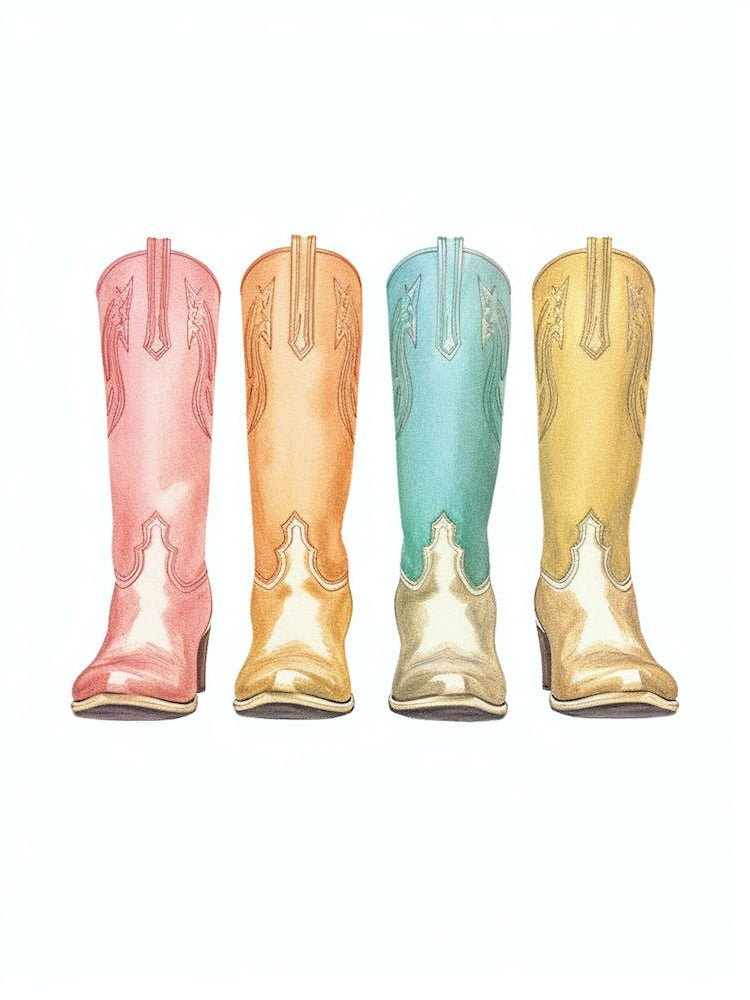 Cowgirl Boots Pastel 1
