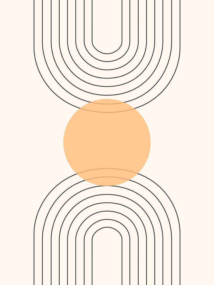 Boho Arches And Circle Mid Century Pattern