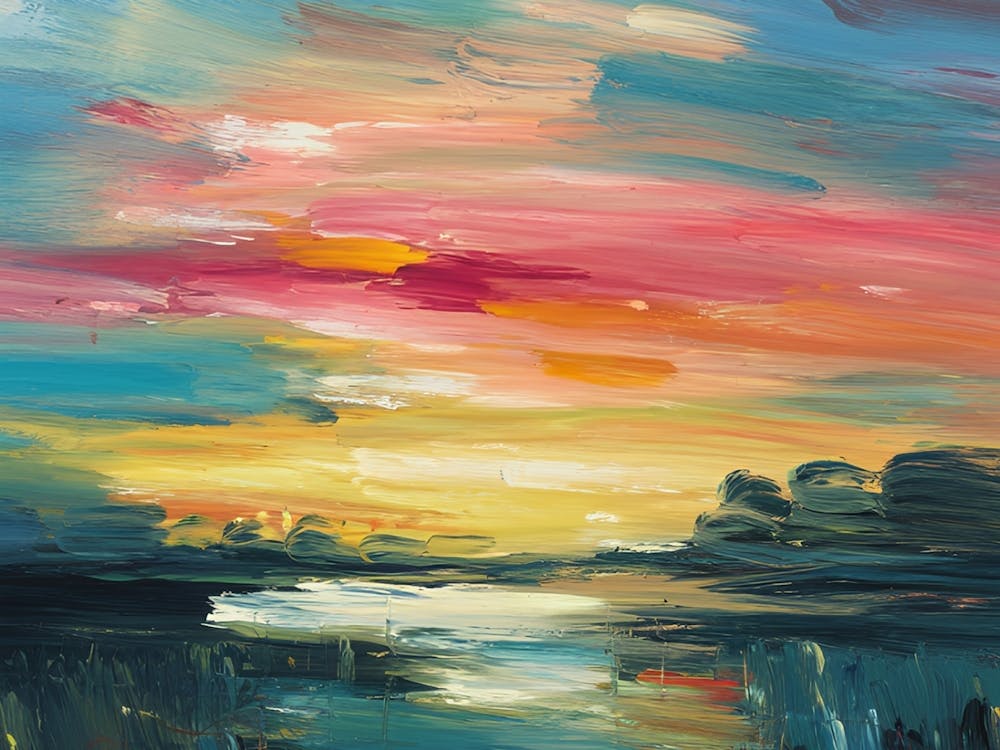 Sunset Over The Water