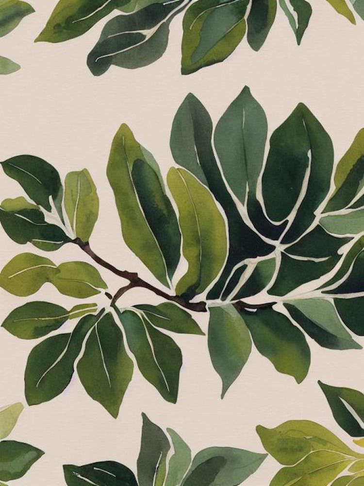 Sea Lettuce Vintage Graphic Watercolour