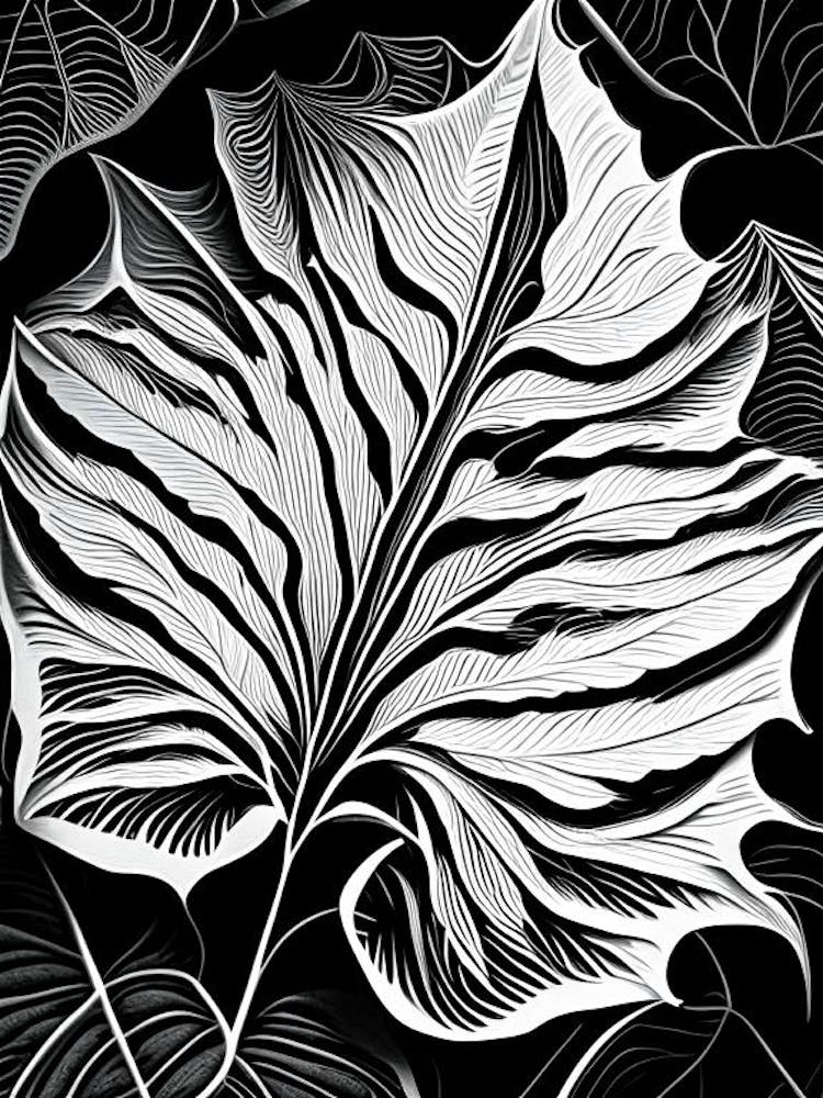 Wild Yam Leaf Linocut