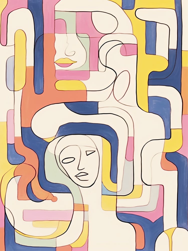 Face Line Art Abstract 2