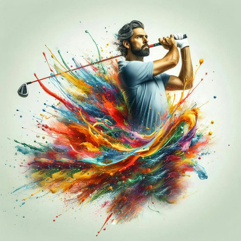 Golfer With Paint Splashes