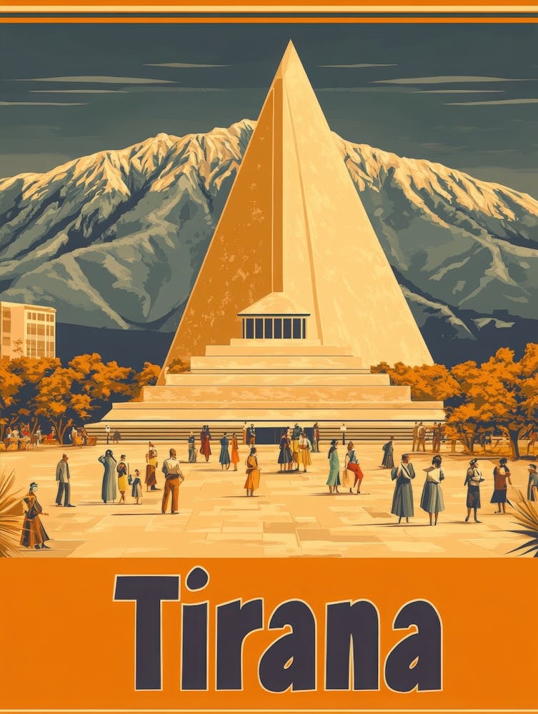 Aihrgdesign Ein Retro Reiseposter für Tirana