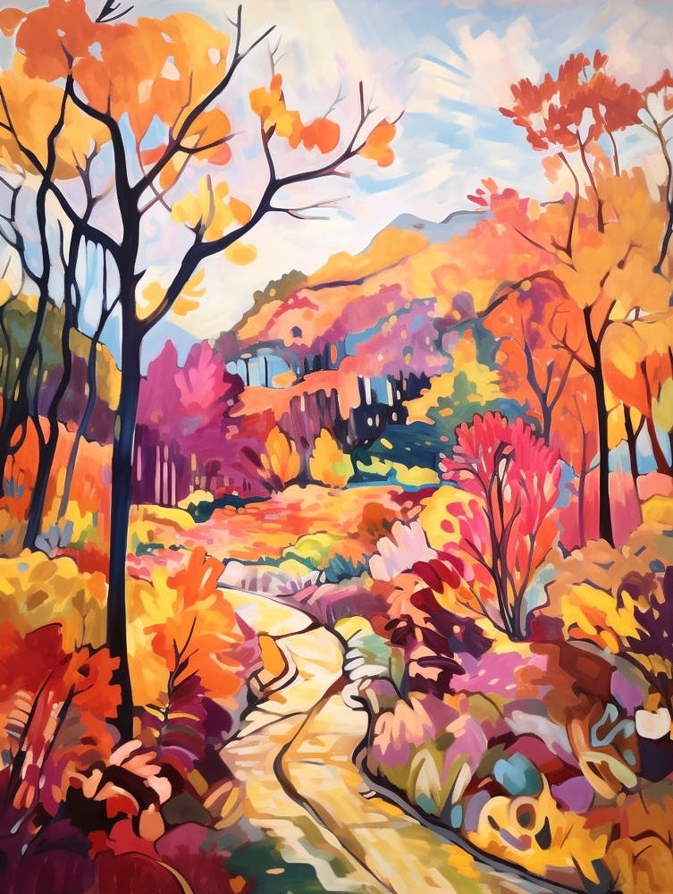 Autumn Gardens Painting Gothenburg Botanical Garden Sweden 4