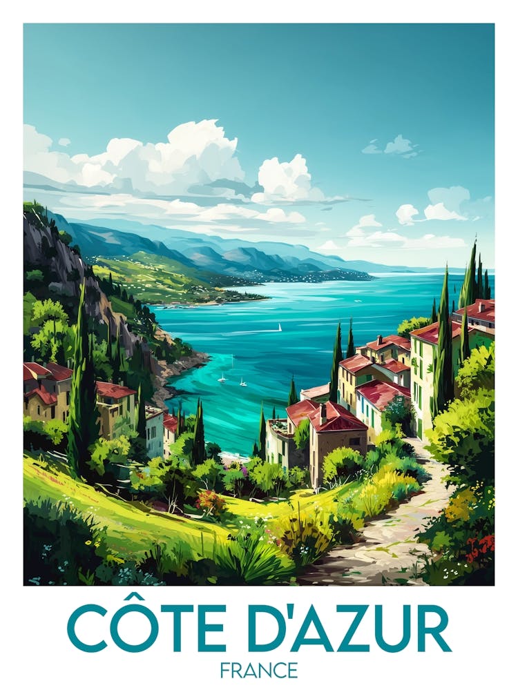 Affiche de voyage Côte D Azur