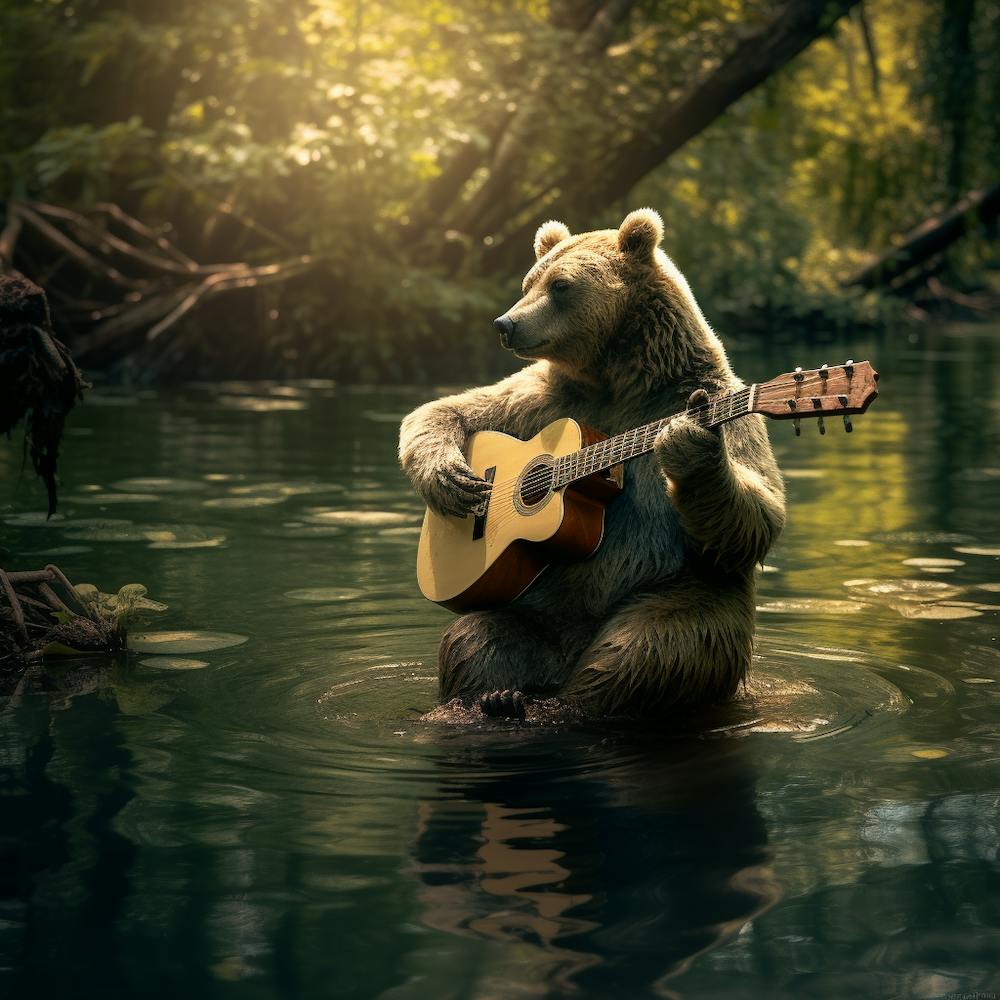 Bear Playing Guitar 1