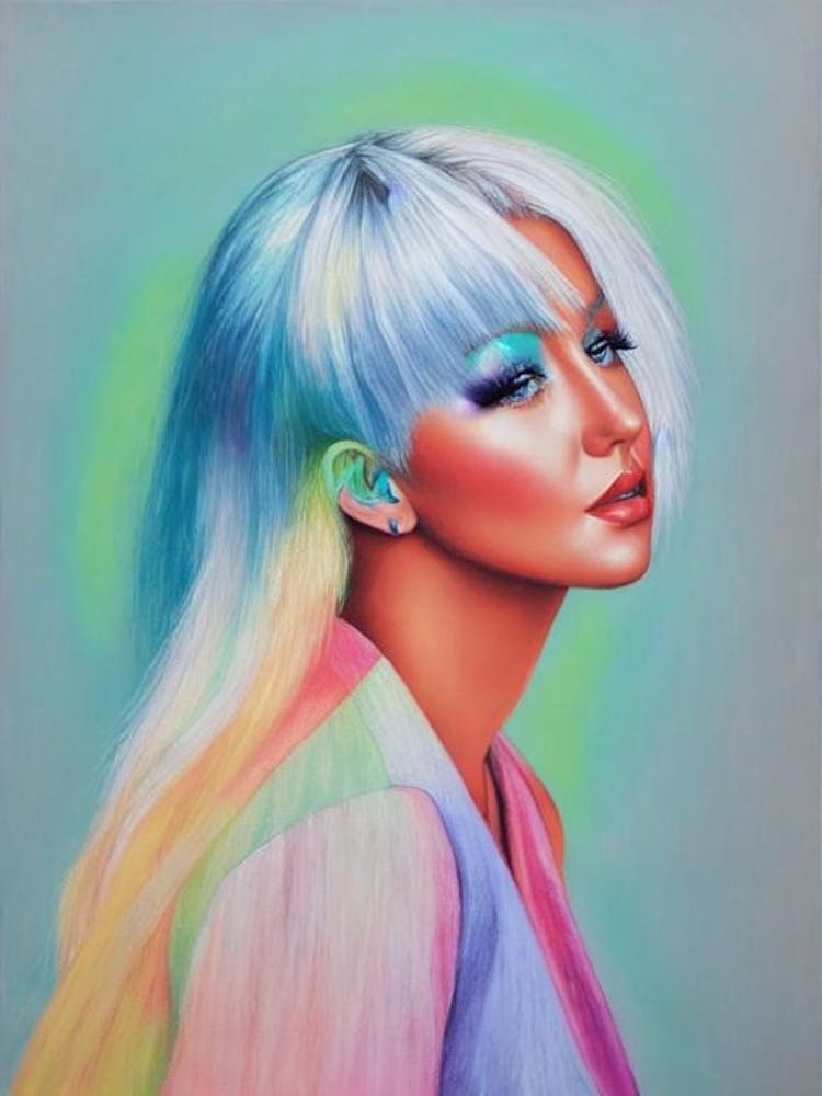Christina 1 Aguilera Colourful Illustration