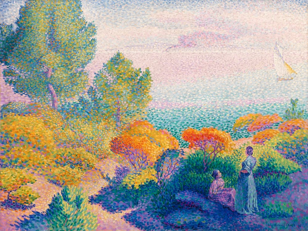 Two Women By The Shore, Mediterranean (1896), Henri Edmond Cross