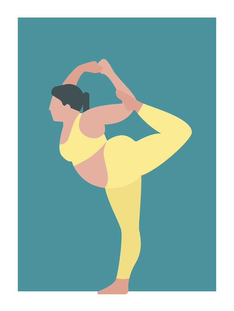 Young woman yoga stretch art print