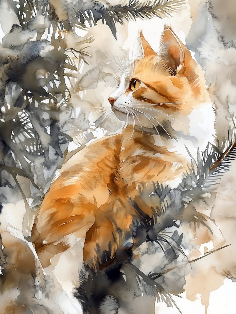 Watercolor Of A Cat