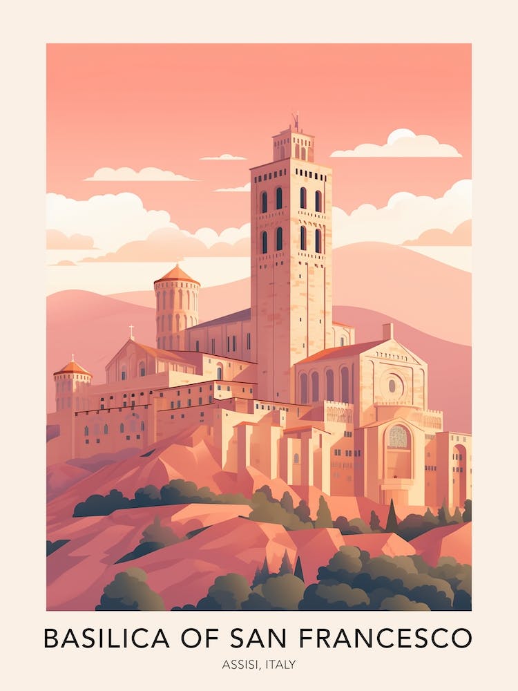 Basilica Of San Francesco Assisi Italy Travel Poster