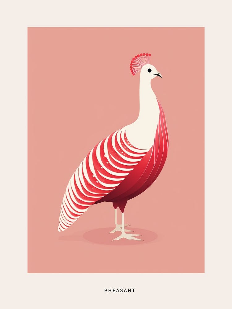 Minimalistischer Fasan 6 Vogel-Poster