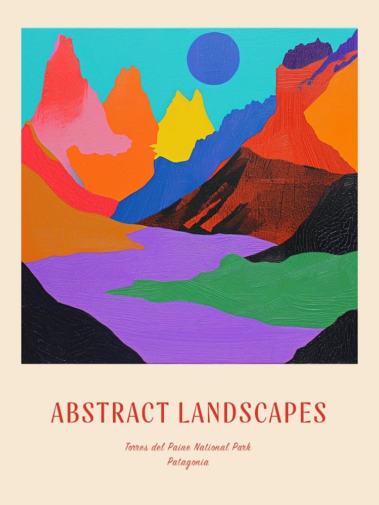Colourful Abstract Torres Del Paine National Park Patagonia 2 Poster