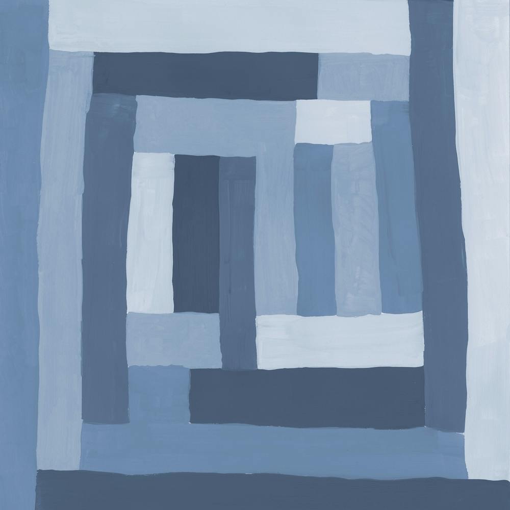 Painted Color Block Sprial In Blue