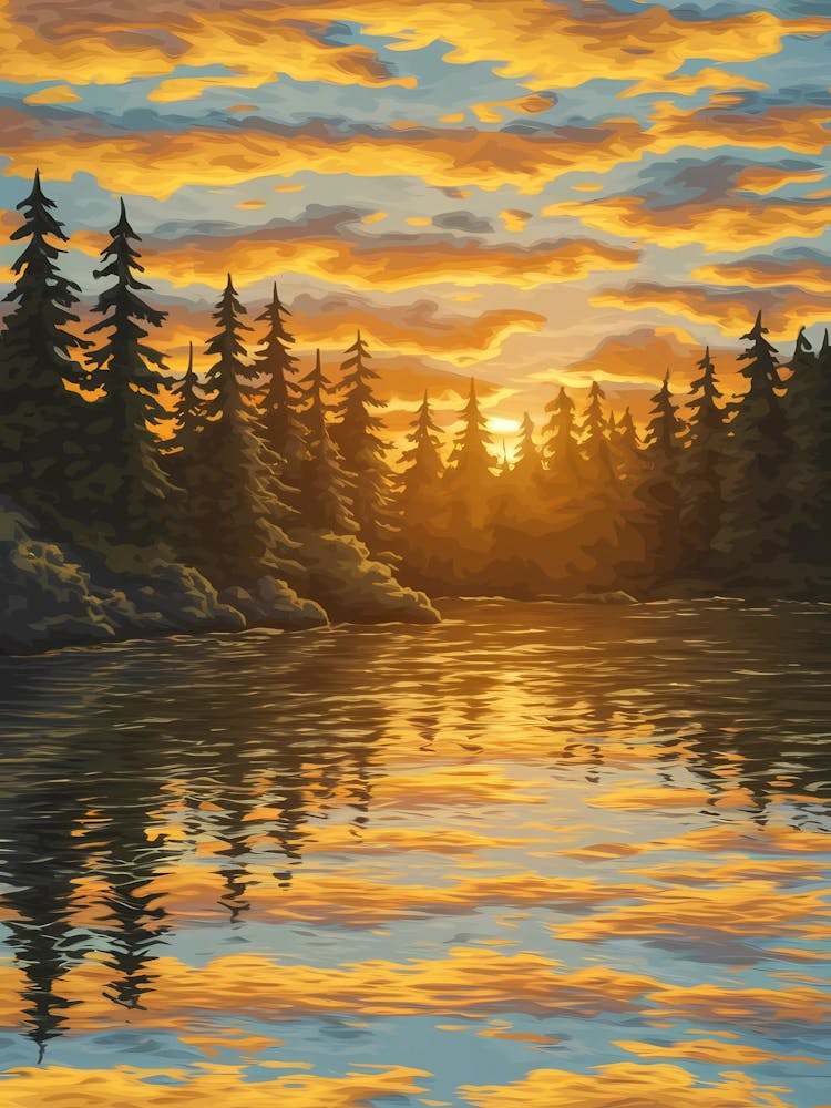Sunset In The Forest 1
