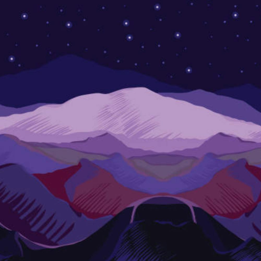 Ciel Nocturne Avec Montagnes