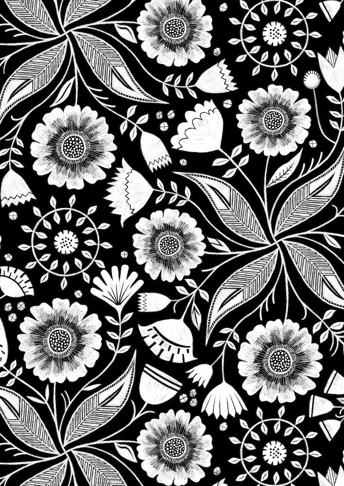 Black And White Botanical