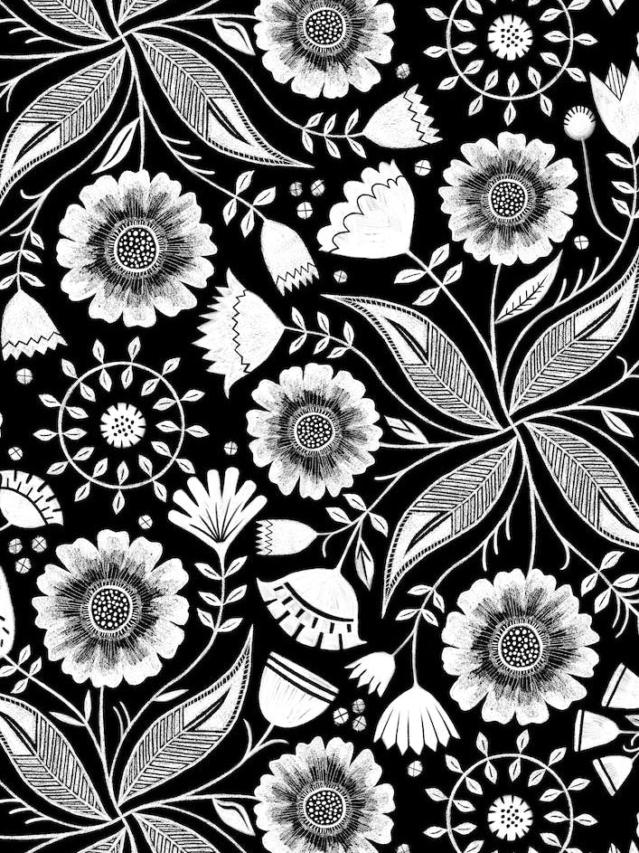 Black And White Botanical
