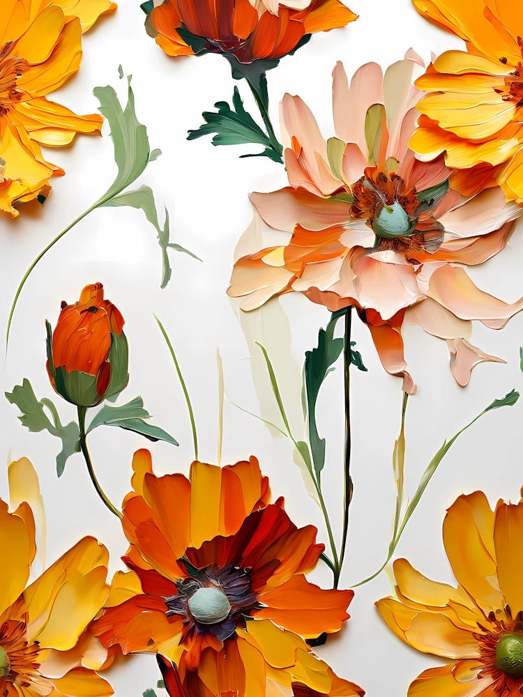 Collage Of Orange Flowers