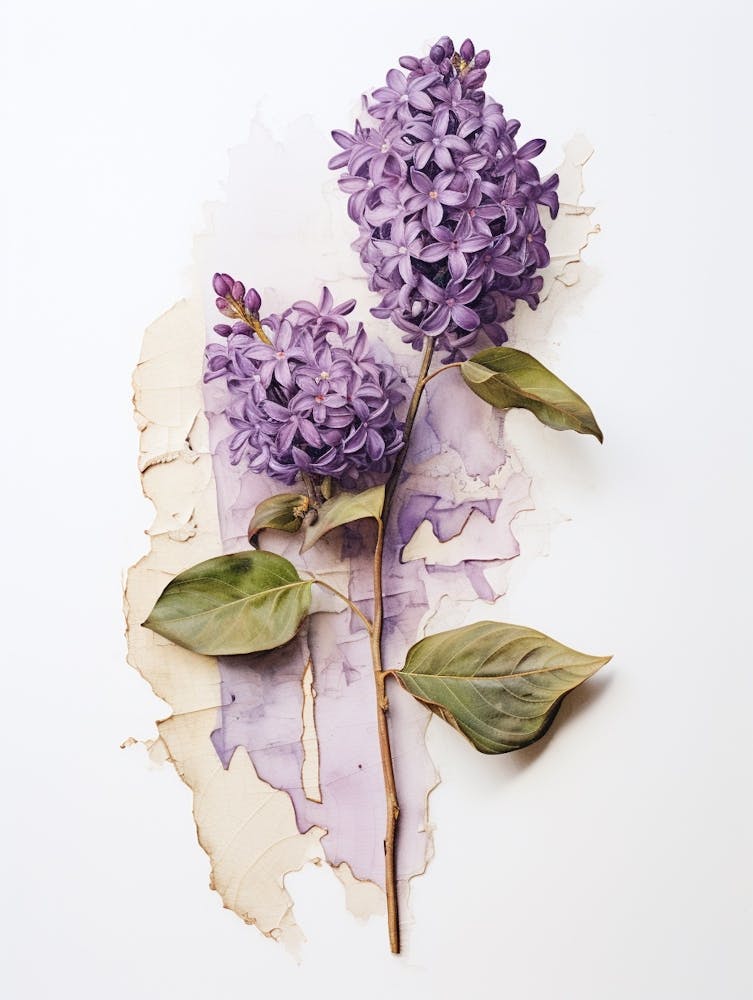 Pressed Wildflower Botanical Art Lilac 2