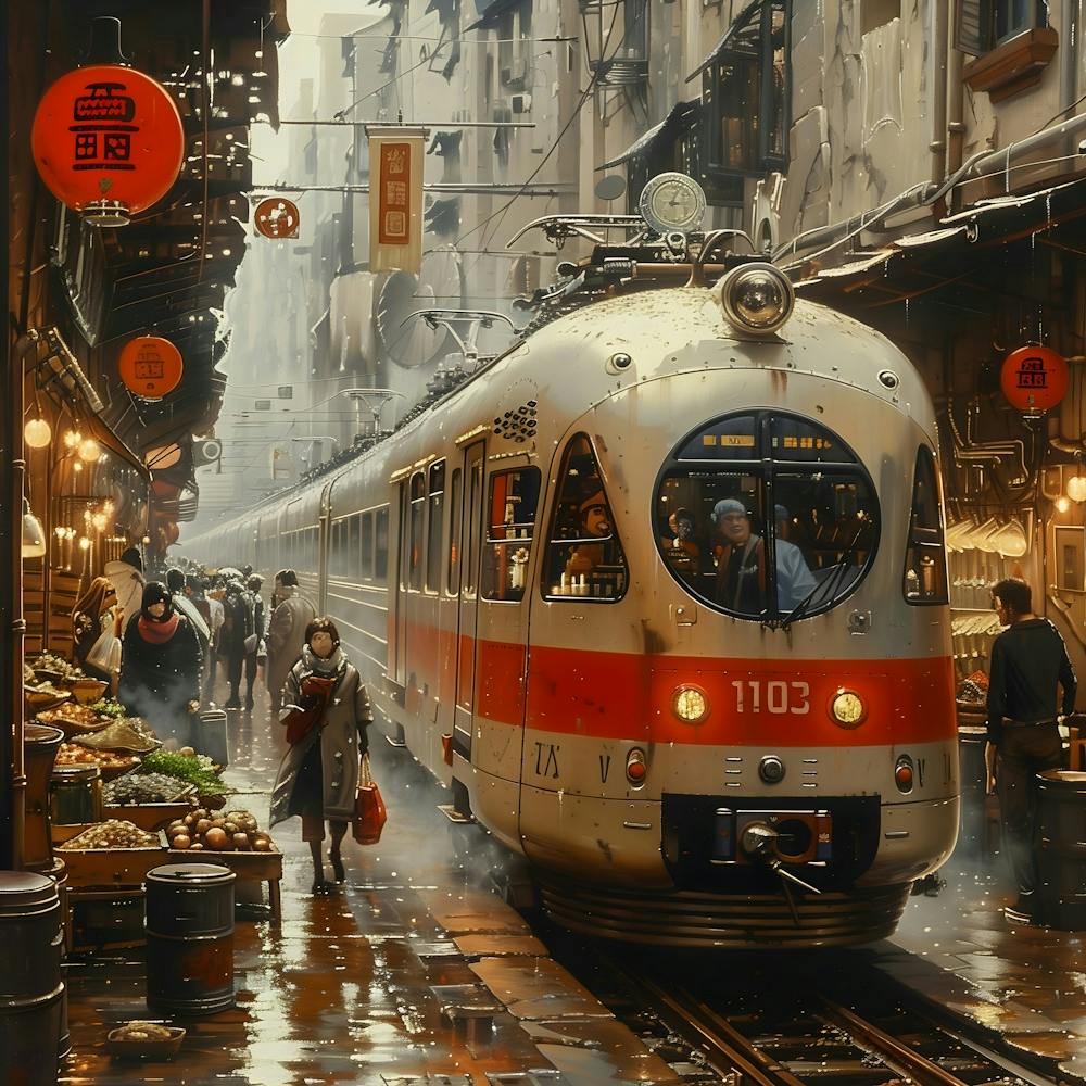 Asian Street Scene, Impressionism and Realism