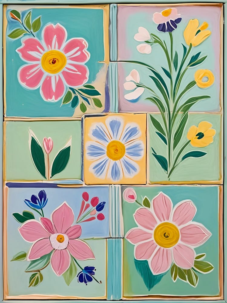 Floral Tile Set no4