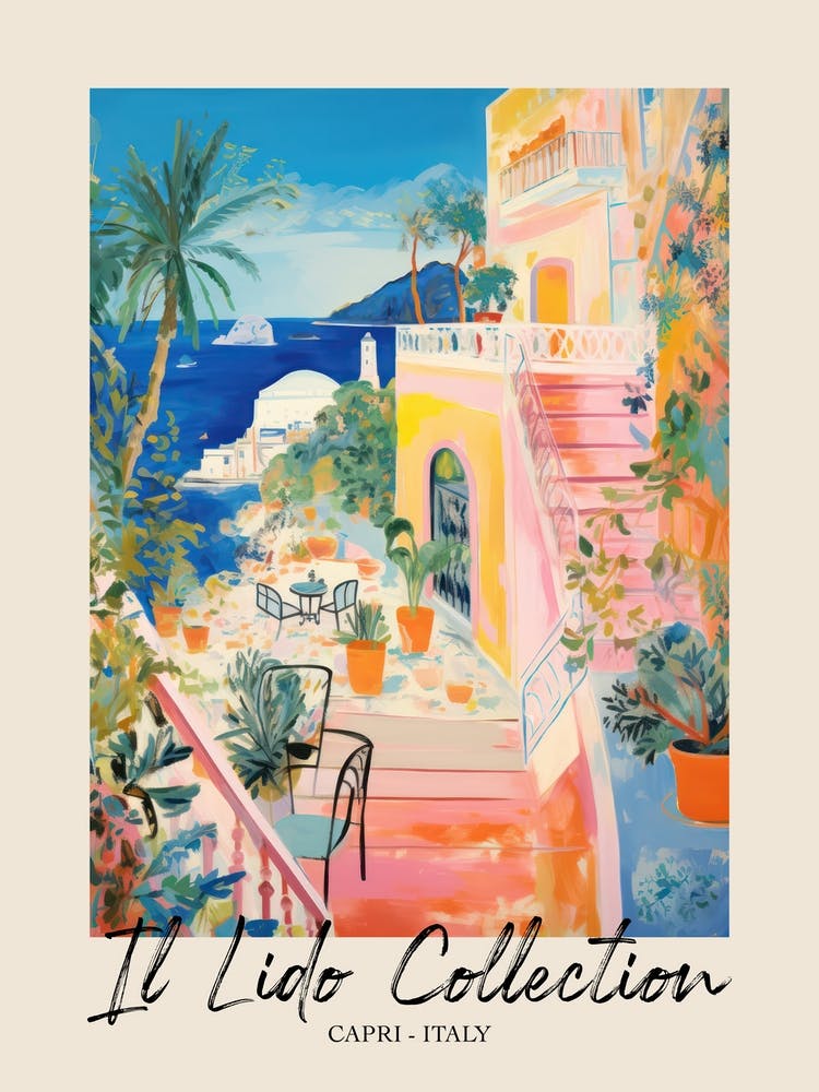 Capri   Italy Il Lido Collection Beach Club Poster 1