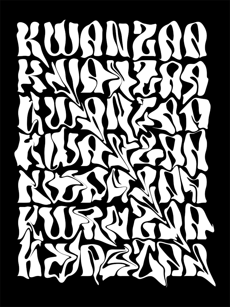 White Kwanzaa Wave Typography