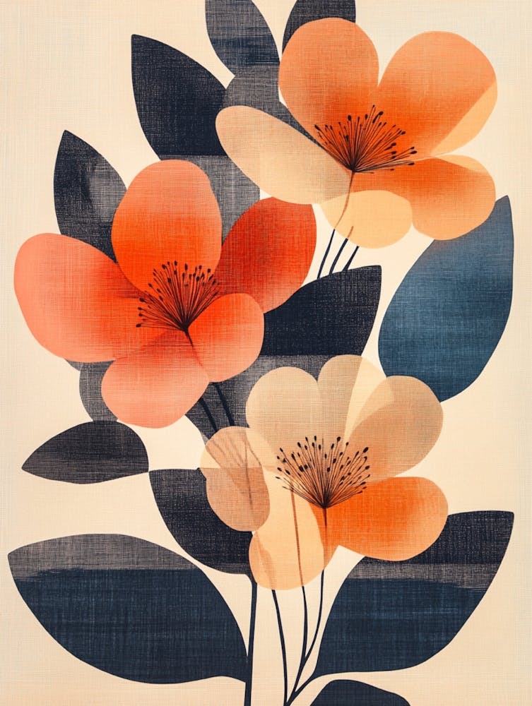 Orange Flowers Canvas Print 1