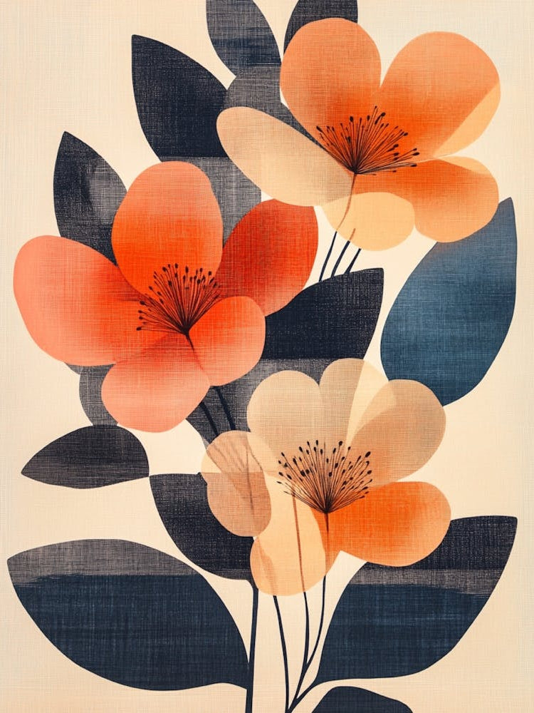 Orange Flowers Canvas Print 1