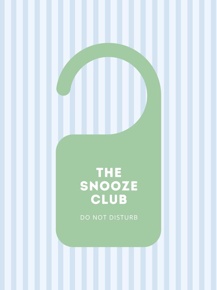 Snooze Club Green Door Sign Poster