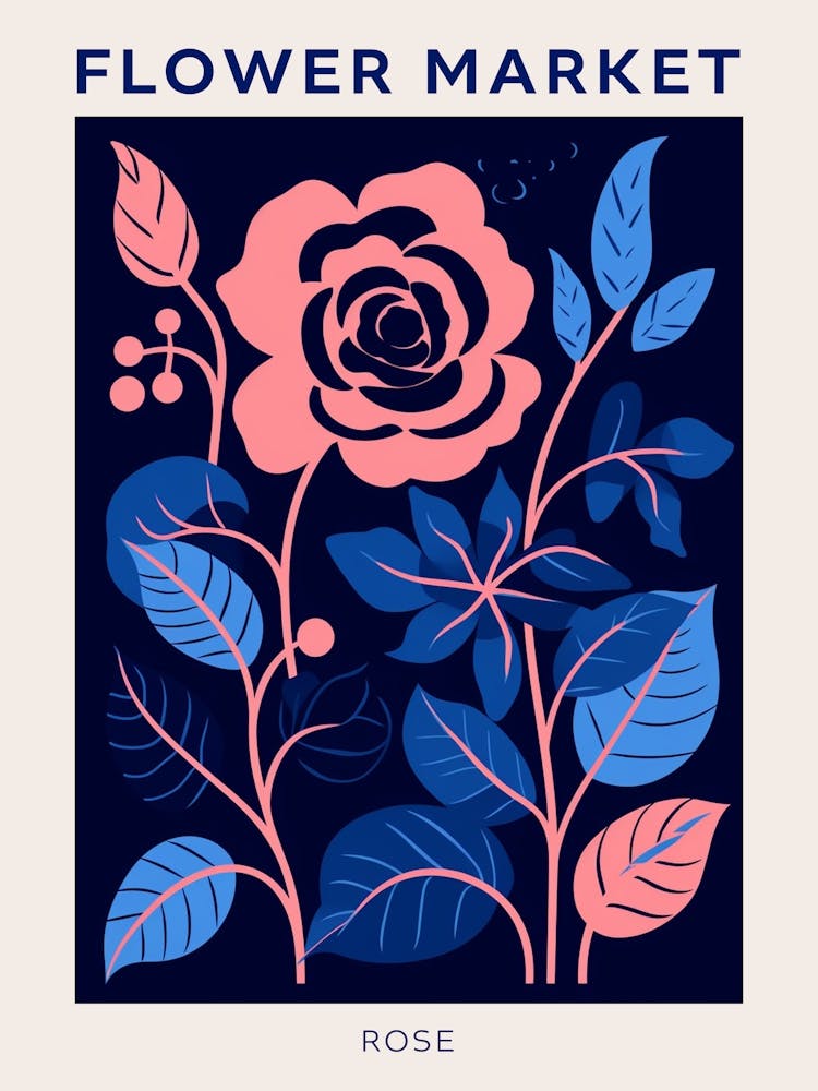 Blue Flower Market Poster Rose 5