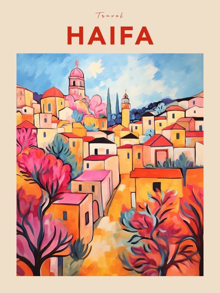 Haifa Israel 2 Fauvist Travel Poster