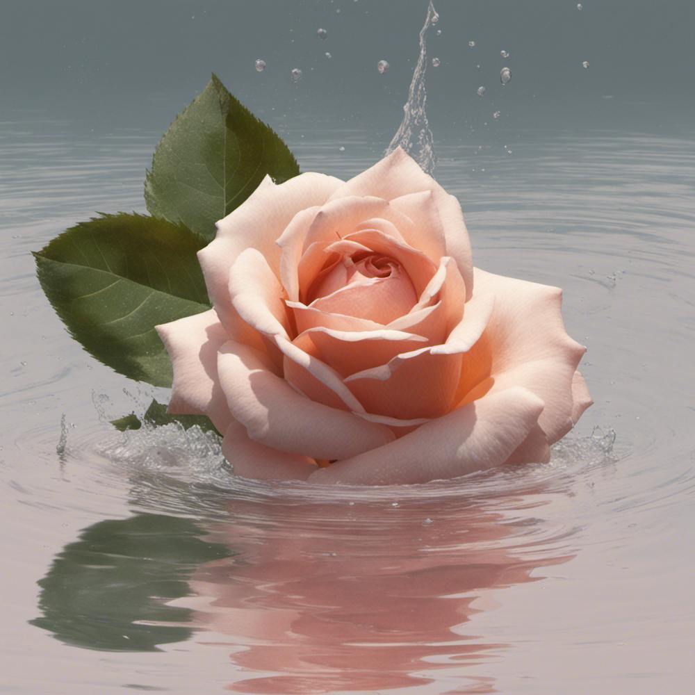 Pink Rose In Water 1
