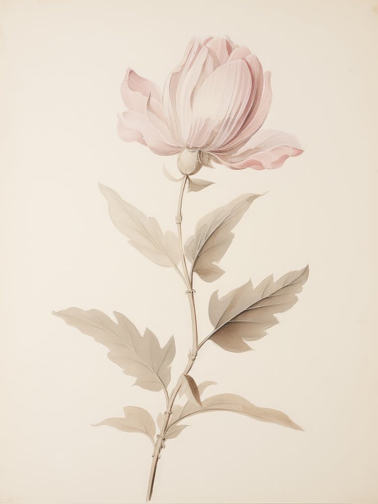 Neutral Pink Vintage Flower